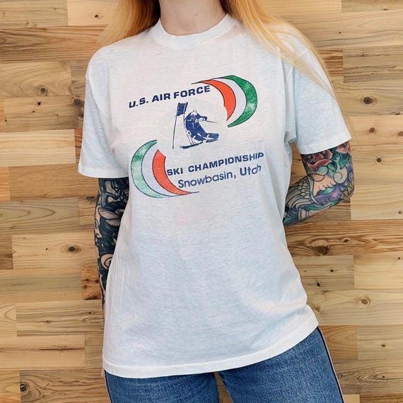80s Vintage US Air Force Ski Championship Tee - Snowbasin Utah - Paper Thin Soft T-Shirt