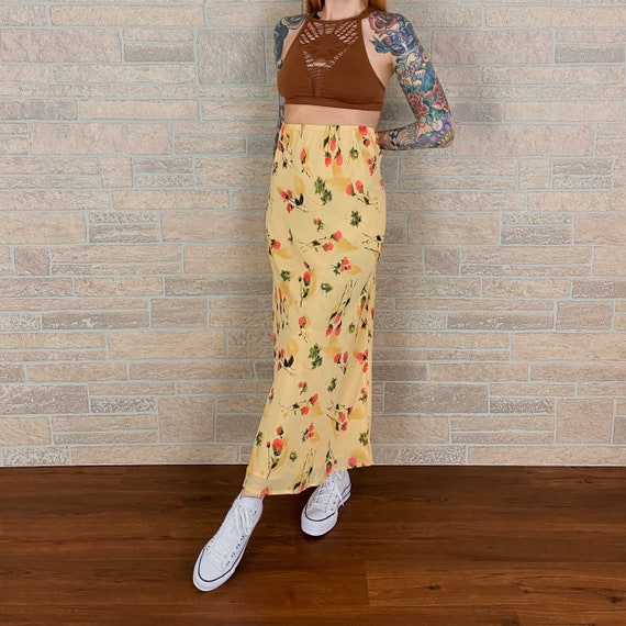 90's Chiffon High Rise Maxi Skirt / Dress