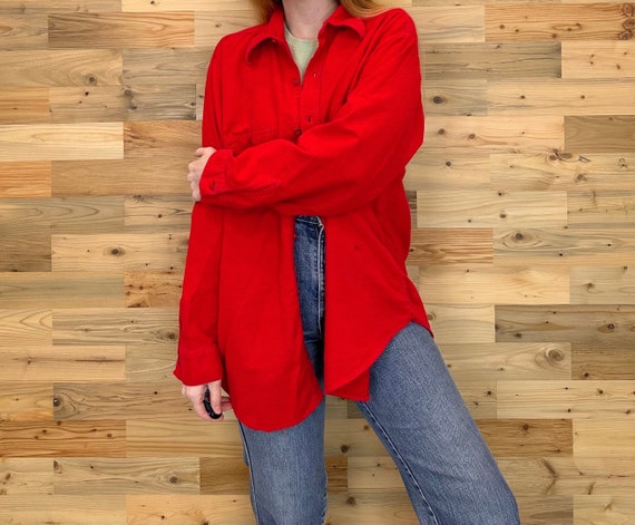 1960's Vintage Soft Worn Red Flannel Shirt