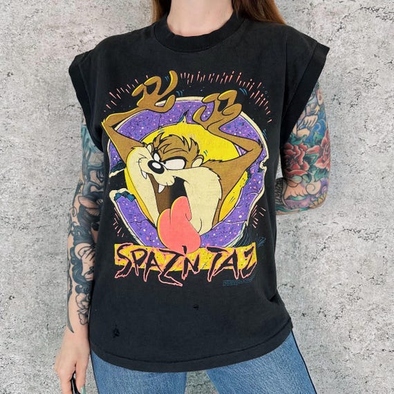Vintage TAZ Looney Tunes 90's Sleeveless Tee Shirt T-Shirt