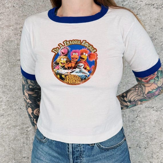 Fraggle Rock 80's Jim Henson Vintage Ringer Baby Tee Shirt T-Shirt