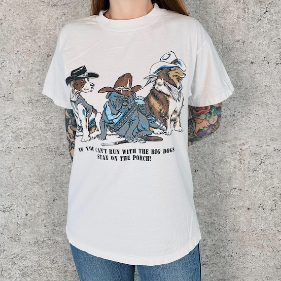 90's Vintage Western Big Dogs Tee Shirt T-Shirt