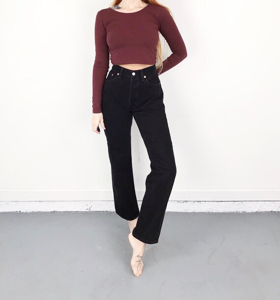 Vintage Levi's 501 Black Jeans / Size 26