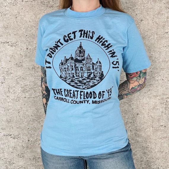 90's The Great Flood of '93 Funny Vintage Tee Shirt T-Shirt