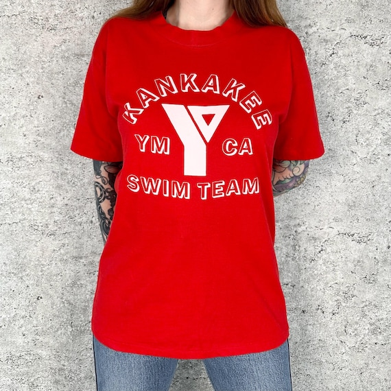 80's Vintage Kankakee YMCA Swim Team Tee Shirt T-Shirt