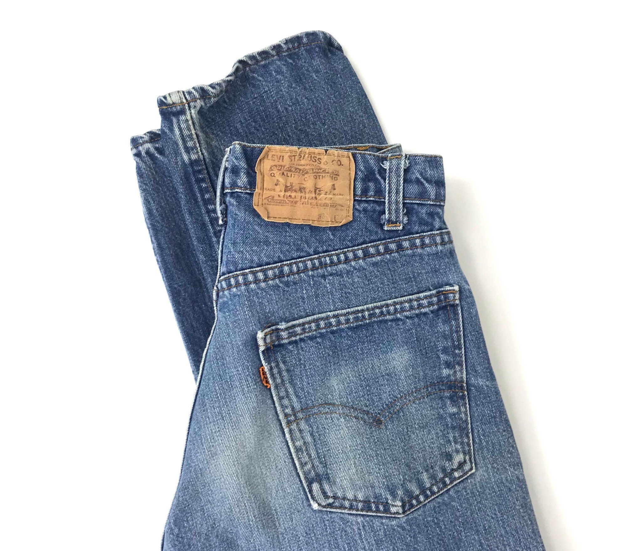 70's Levi's 505 Orange Tab Jeans / Size 27