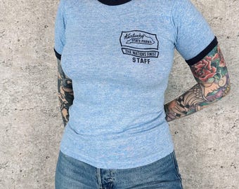 70's Kentucky State Parks Staff Vintage Ringer Baby Tee T-Shirt