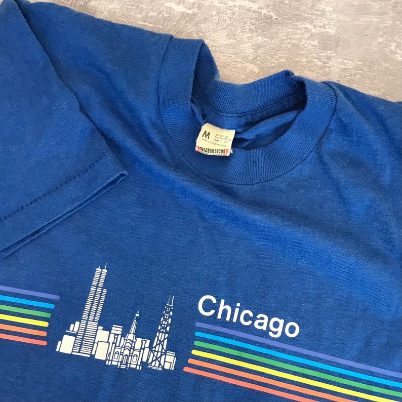 80's Chicago Paper Thin Soft Vintage Travel Tee Shirt image 4