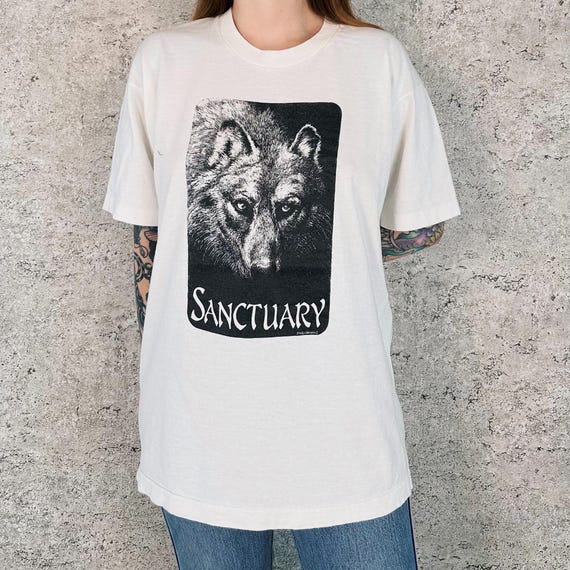 Vintage Wolf Sanctuary Nature Animal Tee Shirt T-Shirt