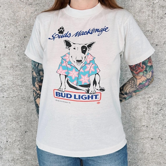 80's Bud Light Beer Spuds Mackenzie Soft Thin Vintage Tee Shirt T-Shirt