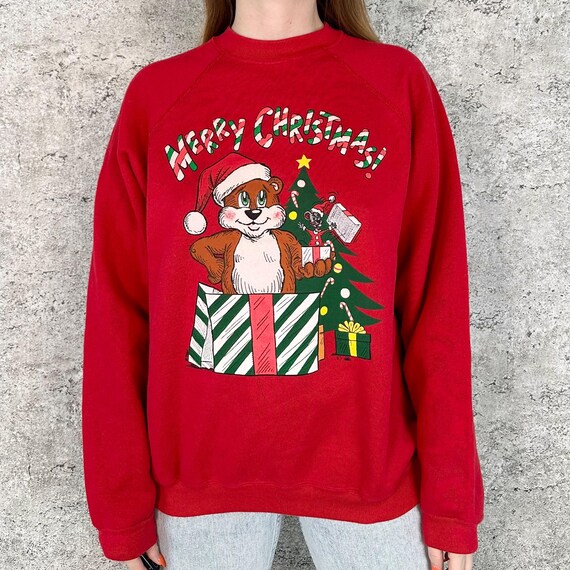 Vintage Merry Christmas Holiday Pullover Sweatshirt