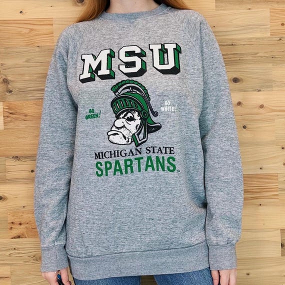 70's Michigan State University MSU Spartans Pullover Raglan Sweatshirt