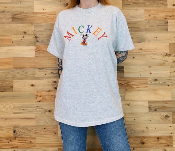 Vintage Mickey Mouse Disney Embroidered Tee Shirt T-Shirt