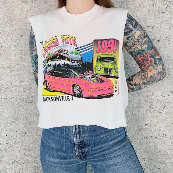 1991 Cruise Nite Sleeveless Cropped Tee Shirt T-Shirt