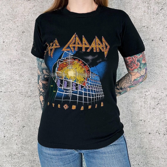 Def Leppard 1983 Pyromania Rock Till You Drop Tour Vintage Band Tee Shirt T-Shirt