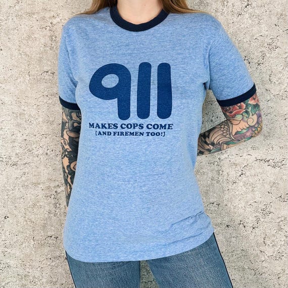 70's Vintage 9-1-1 Emergency Line Promo Tee Shirt T-Shirt