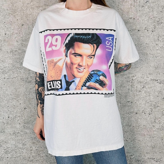 Elvis Presley 90's Vintage Postage Stamp 29 Collector's Tee Shirt T-Shirt