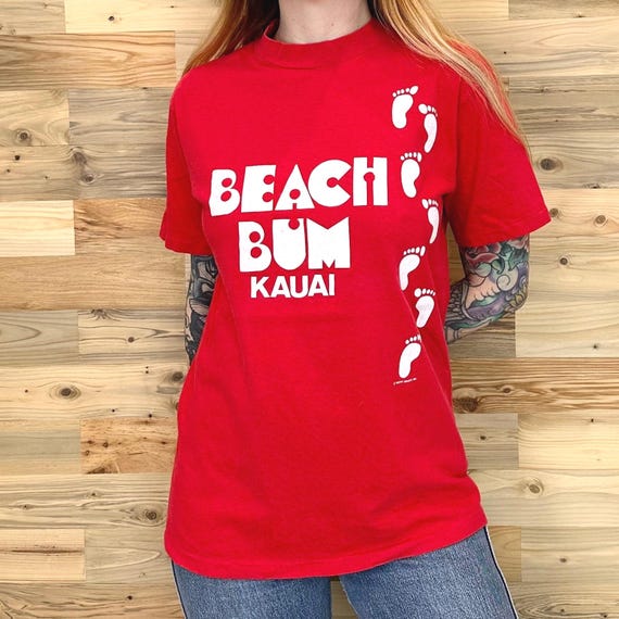 80's Vintage Beach Bum Kauai Hawaii Tee Shirt T-Shirt
