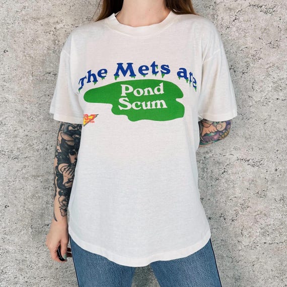 RARE 1980's Original Vintage The Mets Are Pond Scum 93.7 KSD-FM Tee Shirt T-Shirt