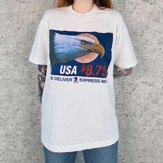 Vintage USPS United States Postal Service Express Mail Eagle Tee Shirt T-Shirt