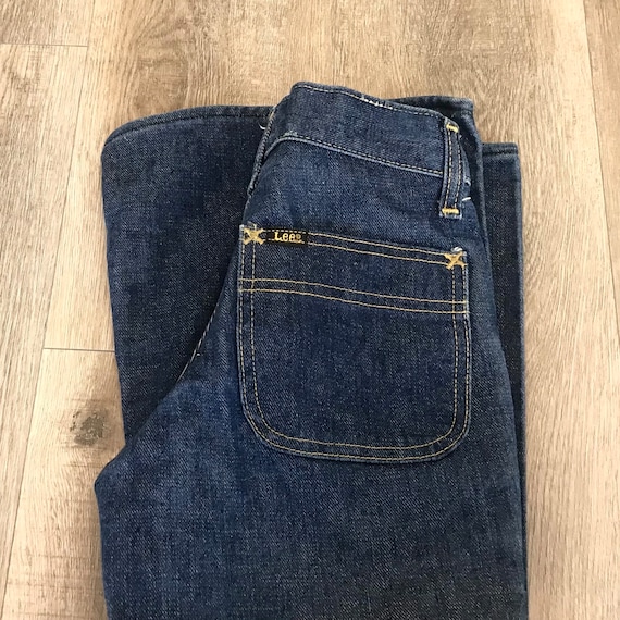 70's LEE Vintage Bell Bottom Jeans / Size 21 XXS - image 5