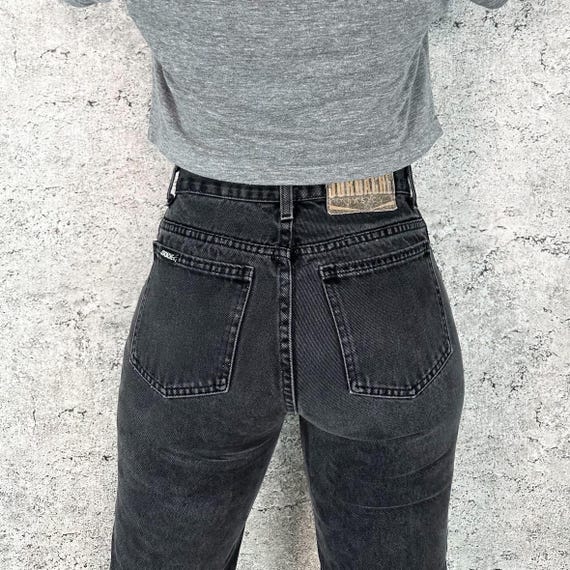 Jordache 90's Vintage Faded Black Tapered Jeans / Size 24 25