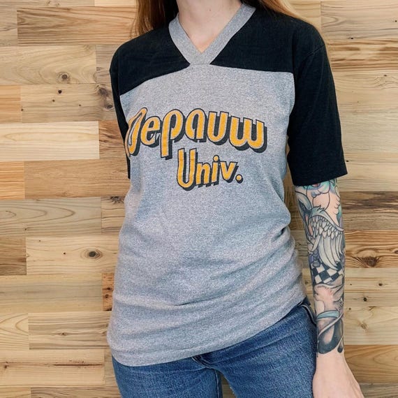 70's Depauw University College School Vintage Tee Shirt T-Shirt