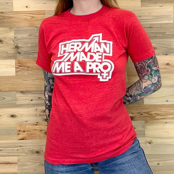 70's Funny Herman's World of Sporting Goods Pun Tee Shirt T-Shirt