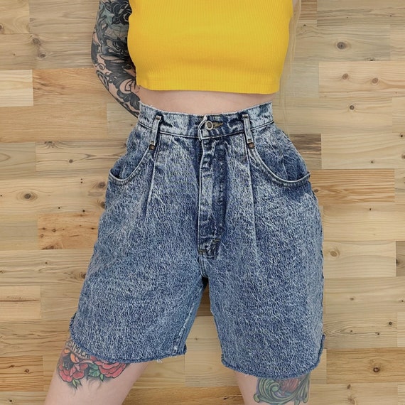 Lee 80's Vintage High Rise Baggy Grunge Cut Off Jean Shorts / Size 27 28