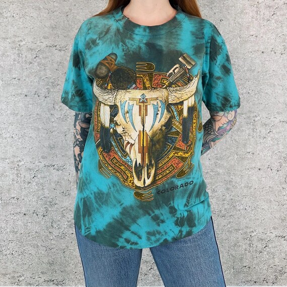 90's Colorado Colorado Tie Dye Travel Destination Tee Shirt T-Shirt