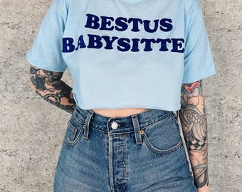 80's Bestus Babysitter Cropped Vintage Tee Shirt T-Shirt