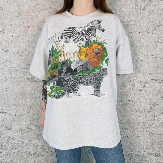 Vintage Endangered Species 80's Animals Tee Shirt T-Shirt