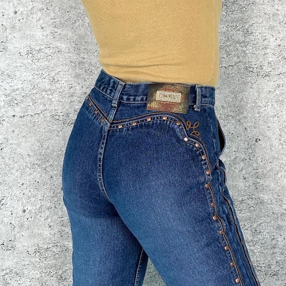 Lawman Western Embroidered Studded Vintage Jeans / Size 26 27