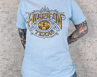 80's Houston Texas Vintage Travel Destination Tee Shirt T-Shirt