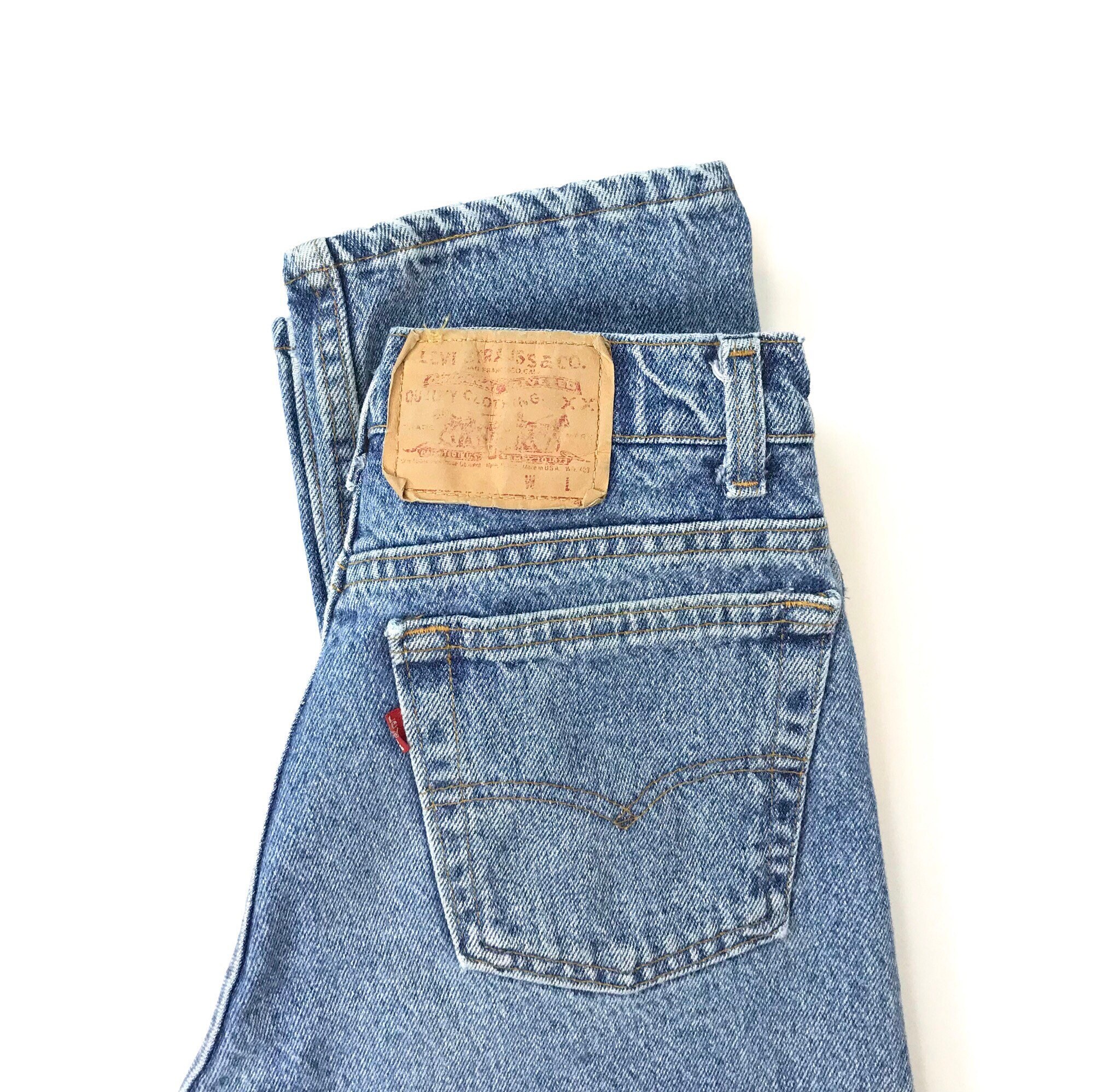 Jeans Levi's 505 Vintage Taille 27 - Coupe Conique, Ourlet Brut - Pour Femme, État Très Correct