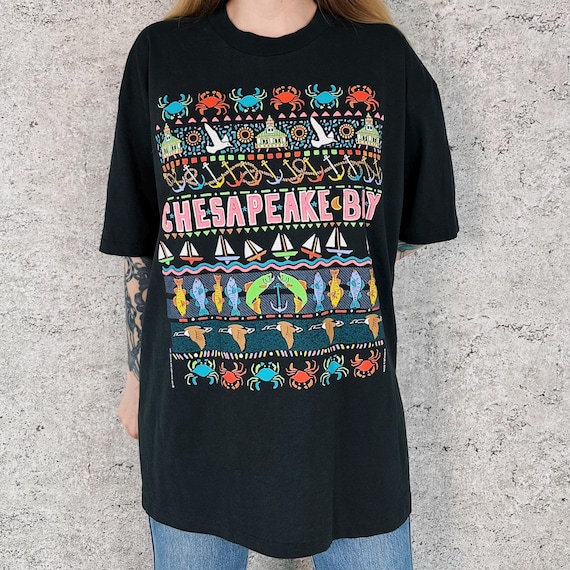 90's Chesapeake Bay Virginia Vintage Travel Tee Shirt T-Shirt
