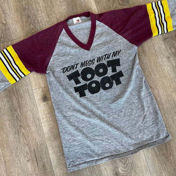 Vintage Don't Mess with My Toot Toot Raglan T Shi… - image 7