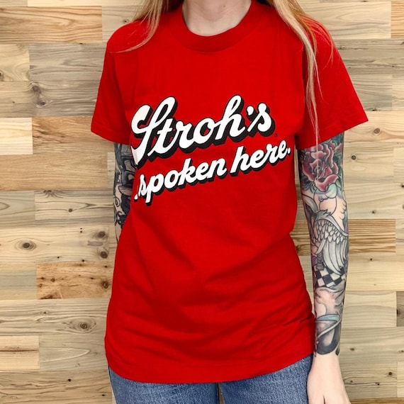 Stroh's Brewery Company Vintage Soft Thin Funny T Shirt