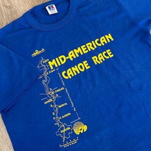 80's Vintage Mid-American Canoe Race Illinois Event Promo Retro Tee Shirt T-Shirt image 4