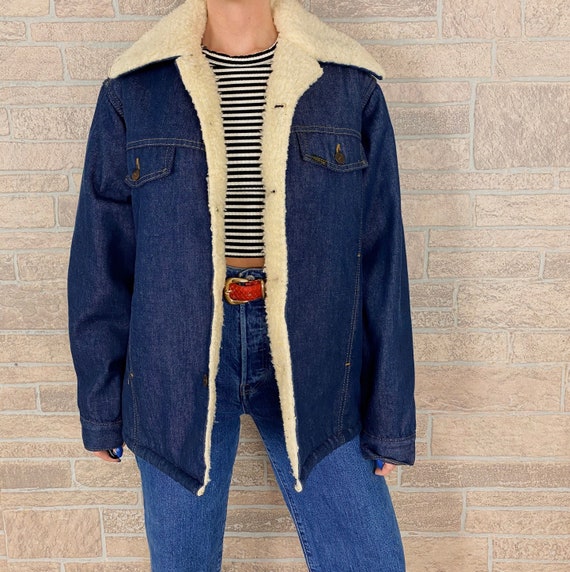 60's Sherpa Lined Denim Chore Coat