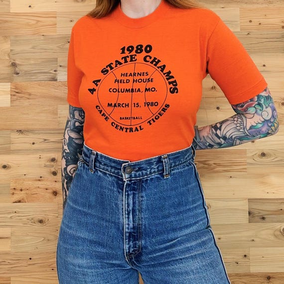 Vintage 1980 State Champs Basketball Retro Tee Shirt T-Shirt