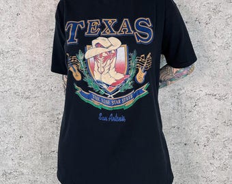 90's Vintage Texas Lone Star State San Antonio Travel Tee Shirt T-Shirt