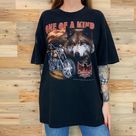 Vintage Harley Davidson Motorcycles 3D Emblem 90's Biker Tee Shirt T-Shirt