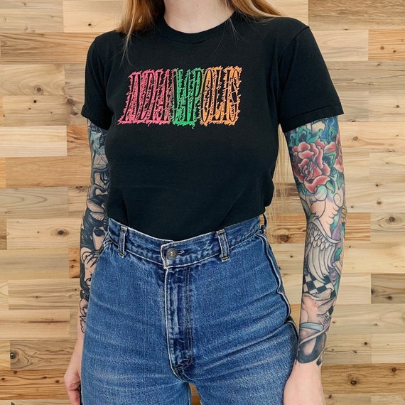 Indianapolis 80's Vintage Indiana Travel Souvenir Baby Tee Shirt T-Shirt