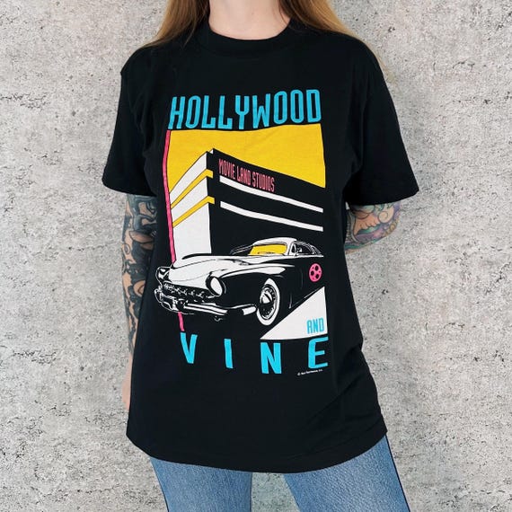 Hollywood and Vine Movie Land Studios Vintage Tee Shirt T-Shirt