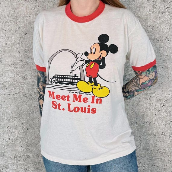70's Mickey Mouse Vintage St. Louis Ringer Tee Shirt T-Shirt