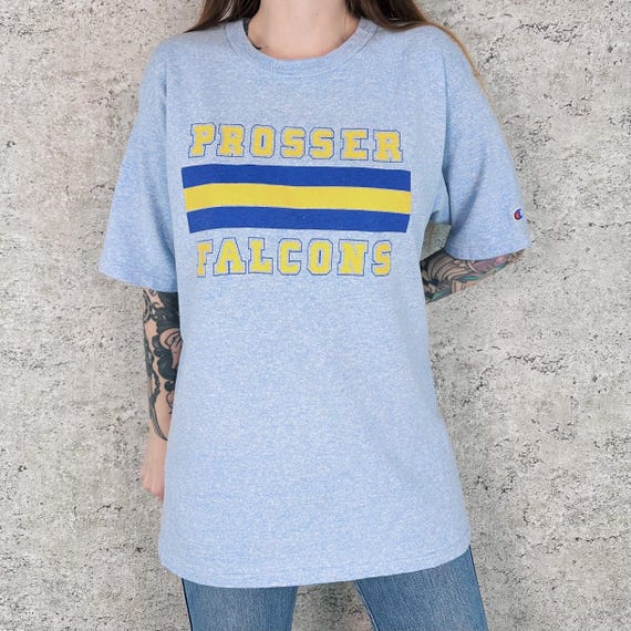 Vintage Prosser Falcons Champion Crewneck Tee Shirt T-Shirt