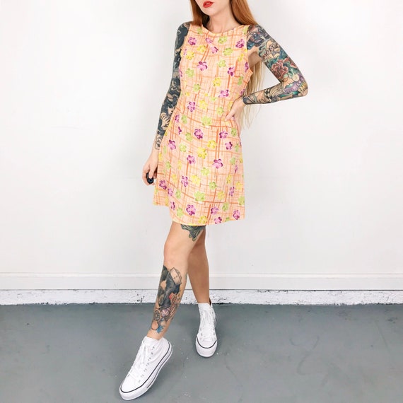 90's Pastel Sherbet Floral Sleeveless Mini Dress