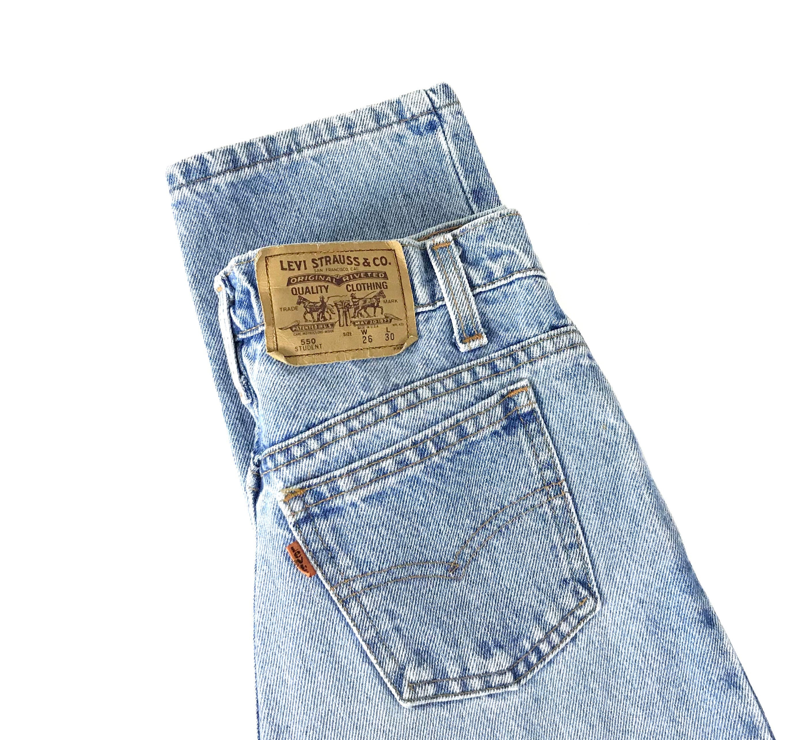 Levi's 550 Student Fit Orange Tab Jeans / Size 23