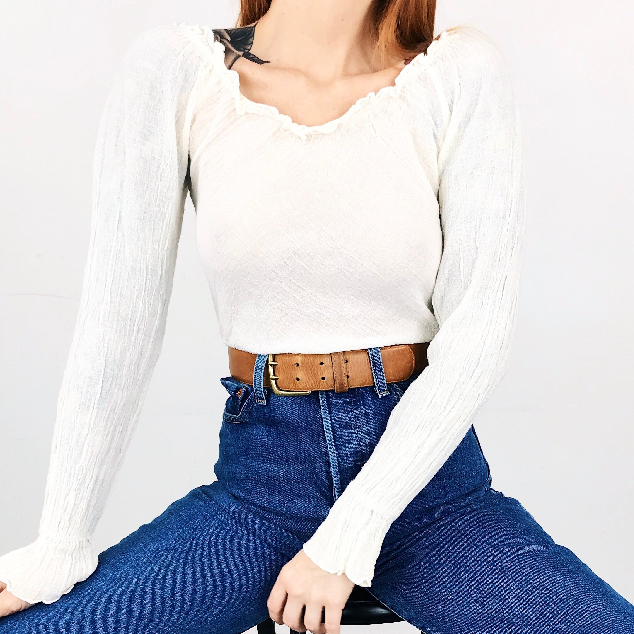 gauze off shoulder top